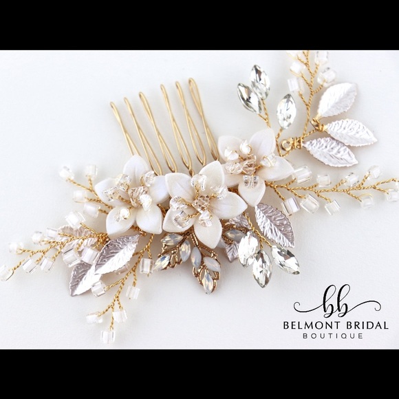 NWT Belmont Bridal Gold Wedding Hair Comb main image 5
